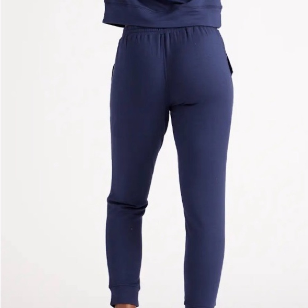 NWT Quince Navy Super Soft Fleece Drawstring Joggers - Picture 3 of 9